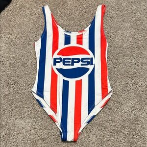 SHEIN Pepsi One Piece Swimsuit - Red, Blue, White